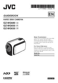 JVC GZ MG 680 manual. Camera Instructions.